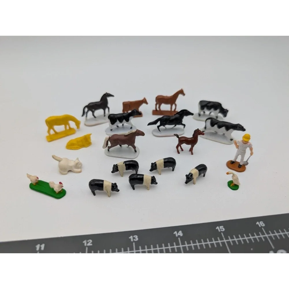 Micro Mini‎ Farm Animals Horse Cow Pig Chicken Lot